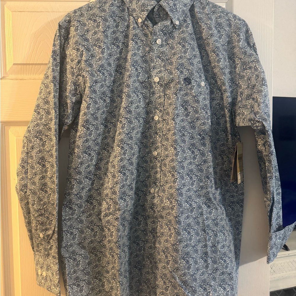 Men's Blue Patterned Shirt